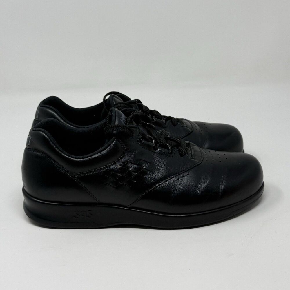 SAS Free Time Shoes Womens 6.5 M Black Leather Lace Up Walking Sneakers